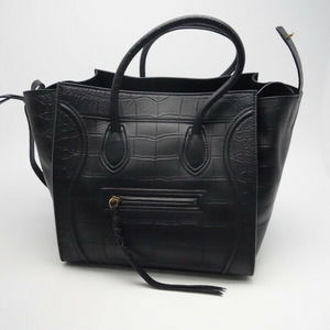 Celine Bag Small Square Phantom Luggage Calf Black